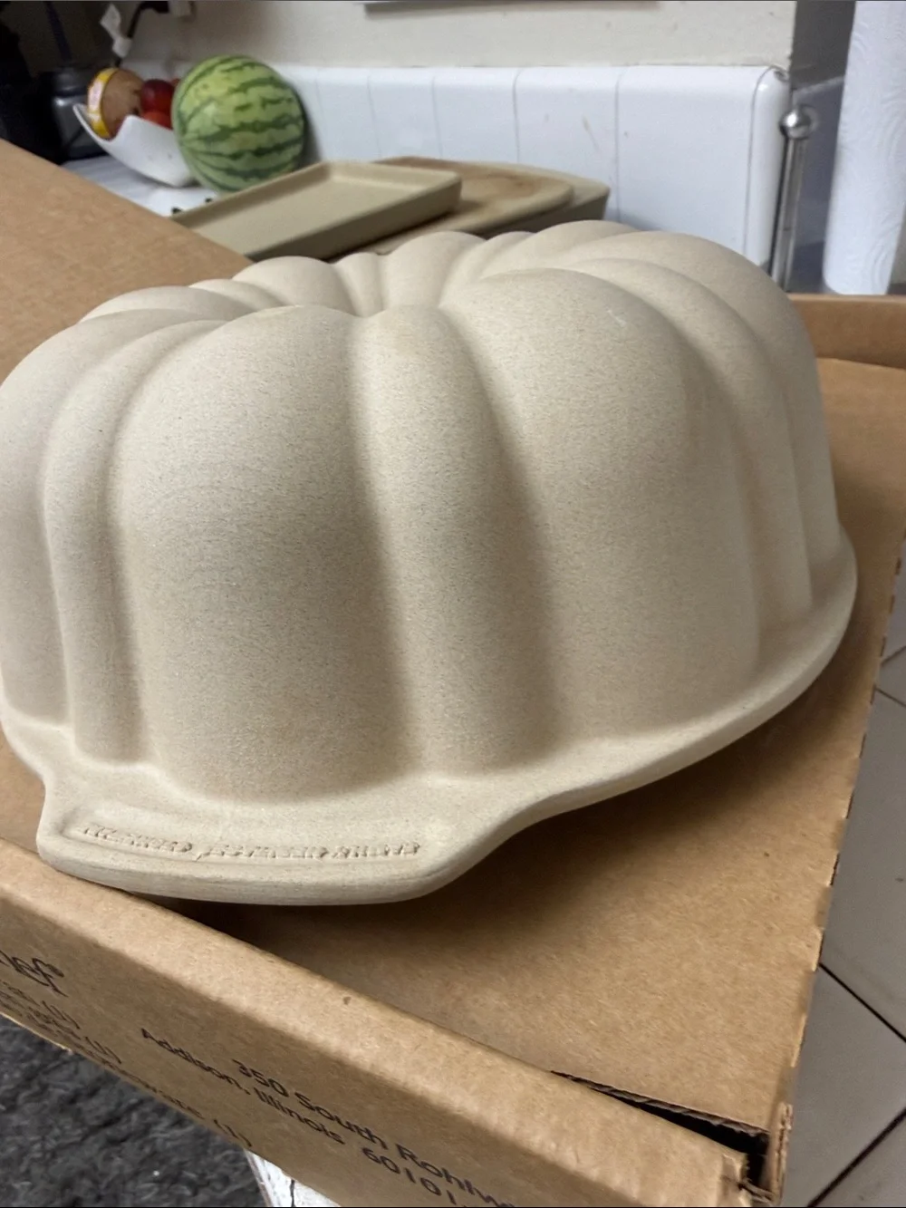 Pampered Chef Stoneware Fluted Bundt Cake Pan #1440 | NIB Made in USA